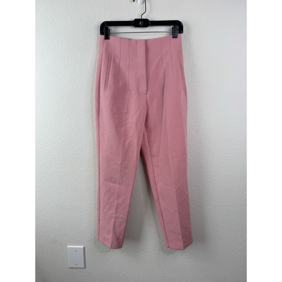 Zara Woman High Waist Tailored Pants Pink Bubblegum Women's M Preppy Barbiecore - Picture 7 of 11